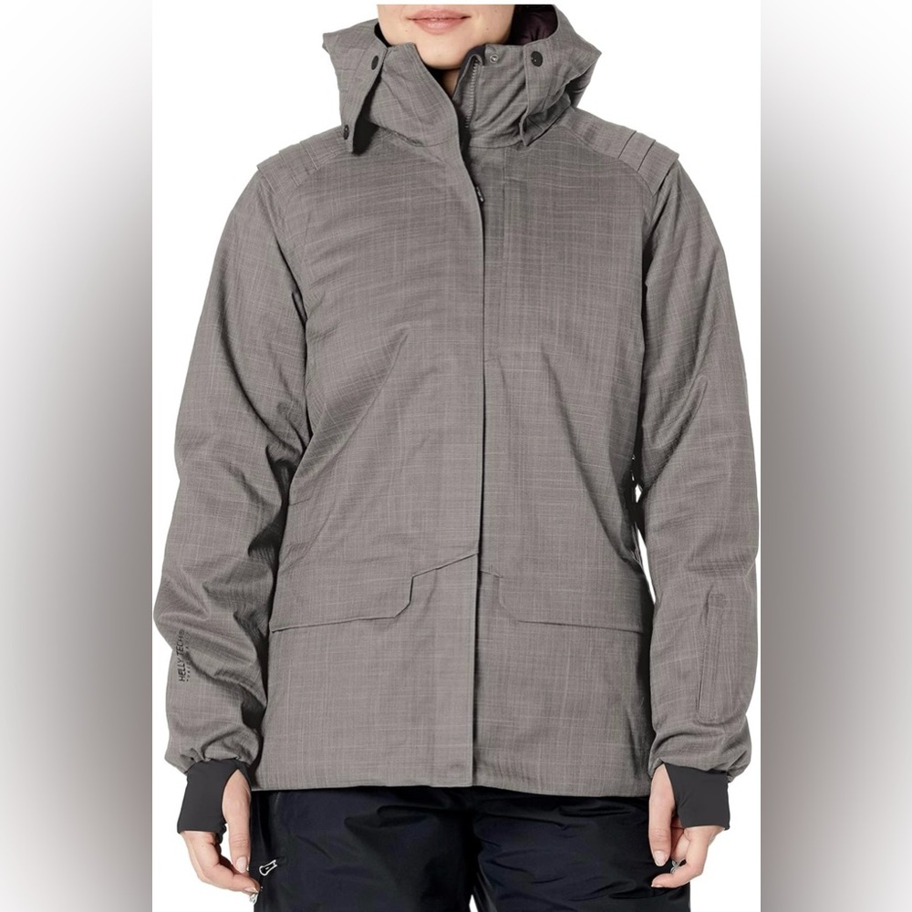 HellyHansen Blanchette Tech Performance SzS Grey WinterParka DoubleCollar NWOT​ - Picture 2 of 15